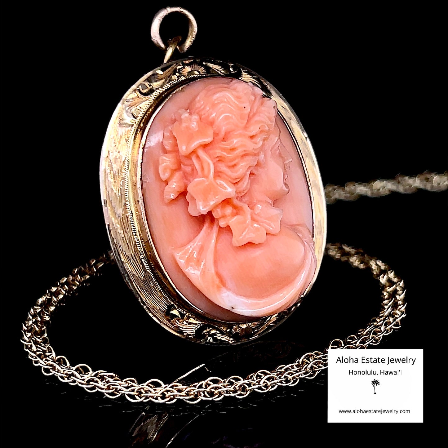 Antique Victorian Era Hand Carved Coral Bacchante Pendant