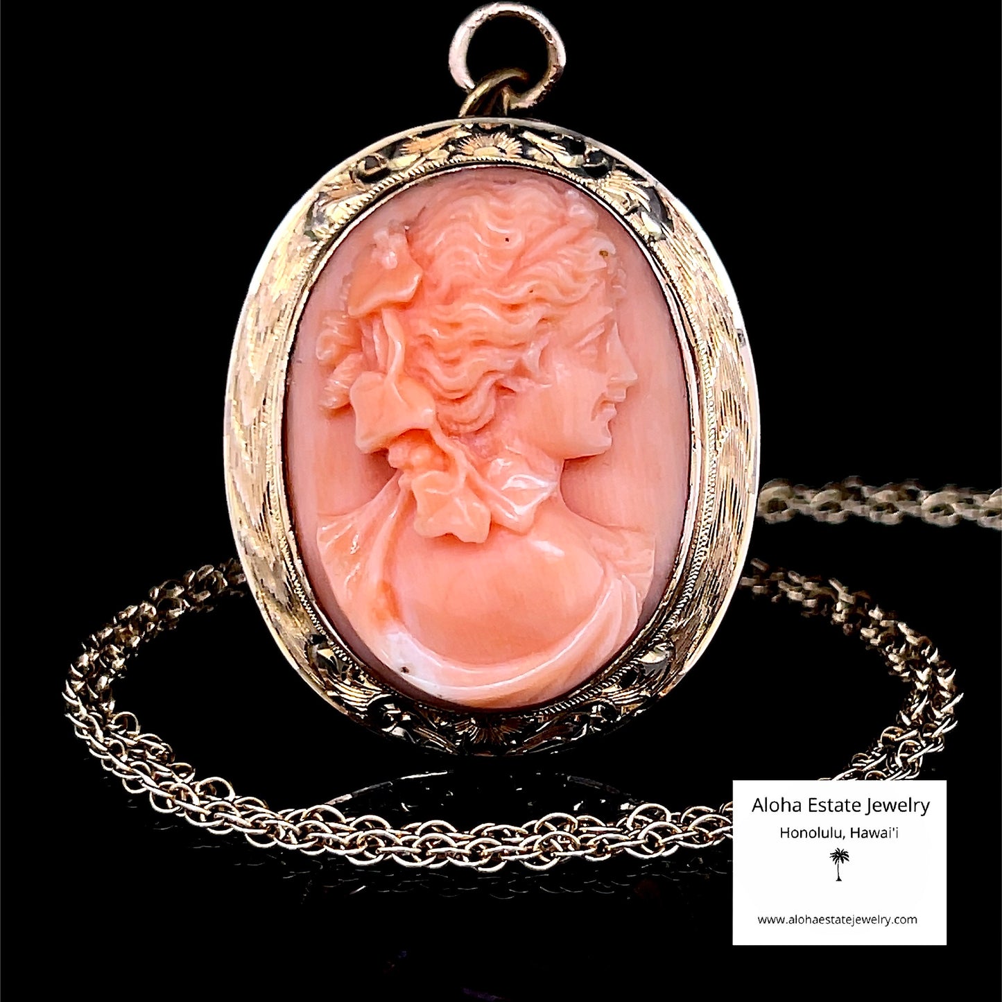 Antique Victorian Era Hand Carved Coral Bacchante Pendant