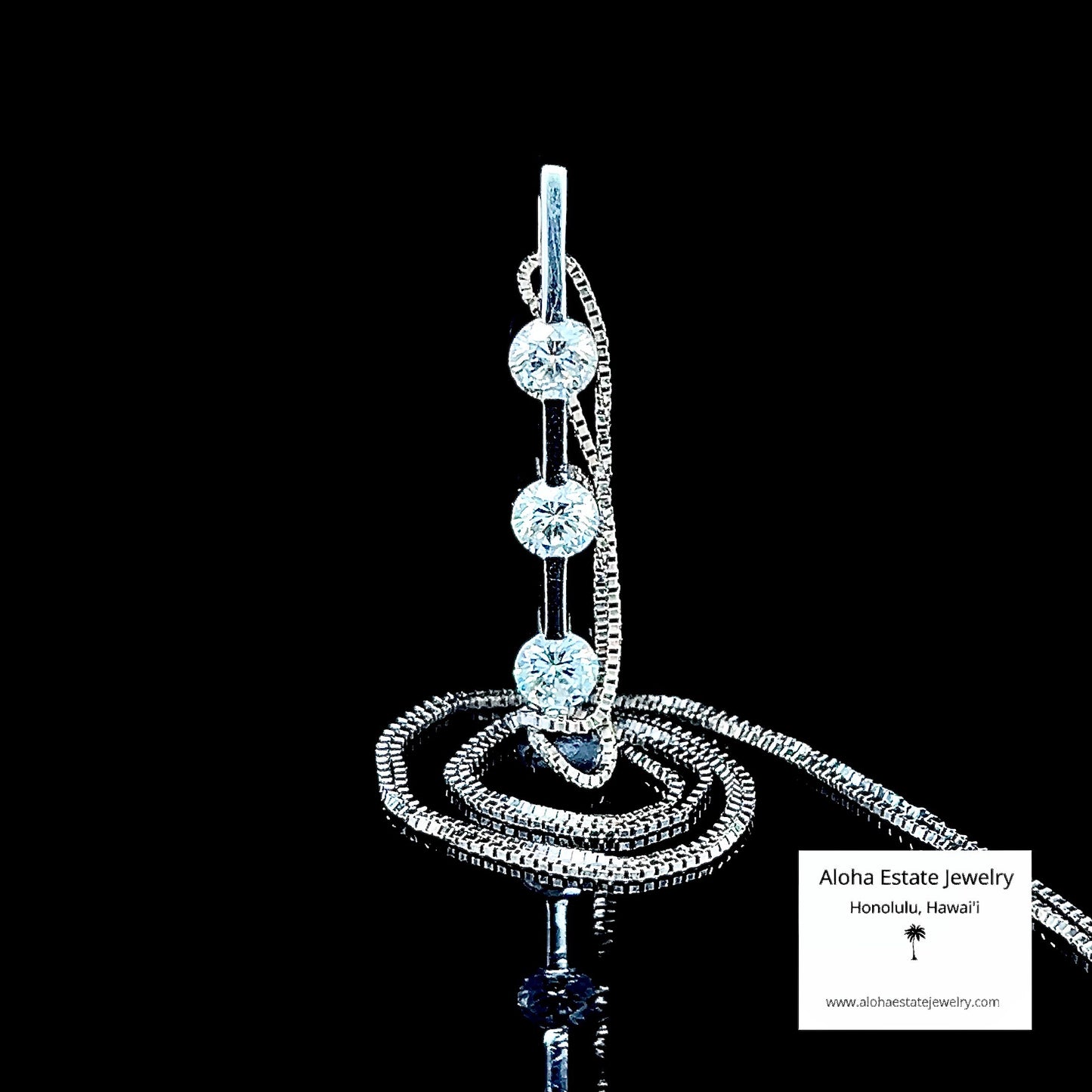 Classic 1/2-Carat+ 3-Diamond Pendant in 14k White Gold
