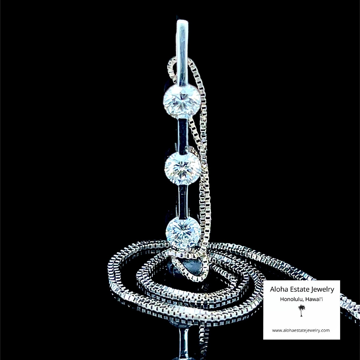 Classic 1/2-Carat+ 3-Diamond Pendant in 14k White Gold