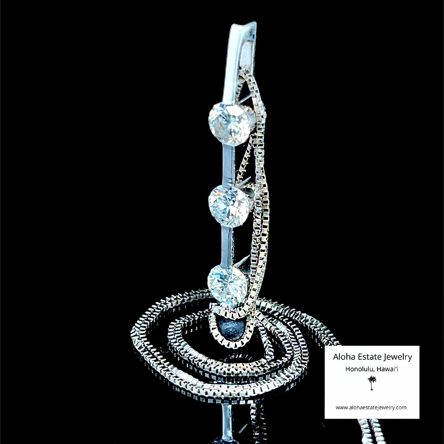 Classic 1/2-Carat+ 3-Diamond Pendant in 14k White Gold