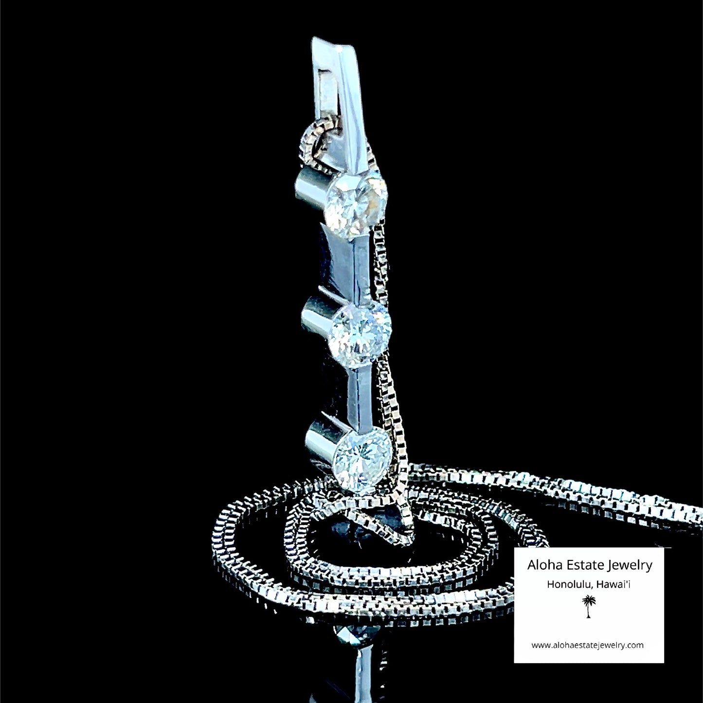 Classic 1/2-Carat+ 3-Diamond Pendant in 14k White Gold