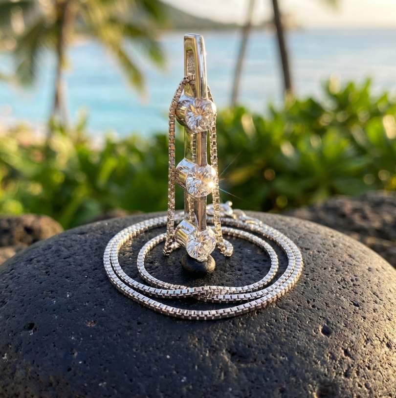 Classic 1/2-Carat+ 3-Diamond Pendant in 14k White Gold