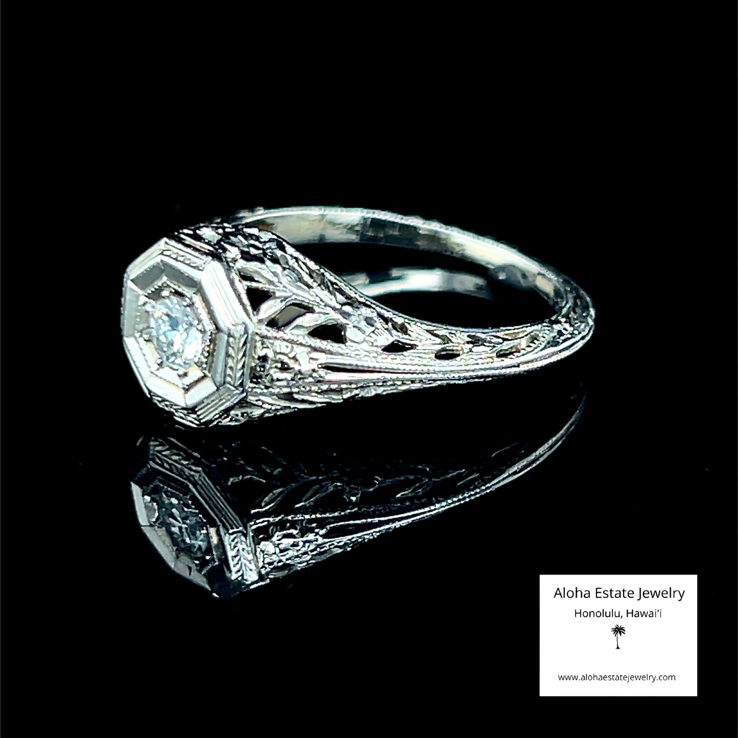 Art Deco 1/4-Carat Diamond  Wedding Ring