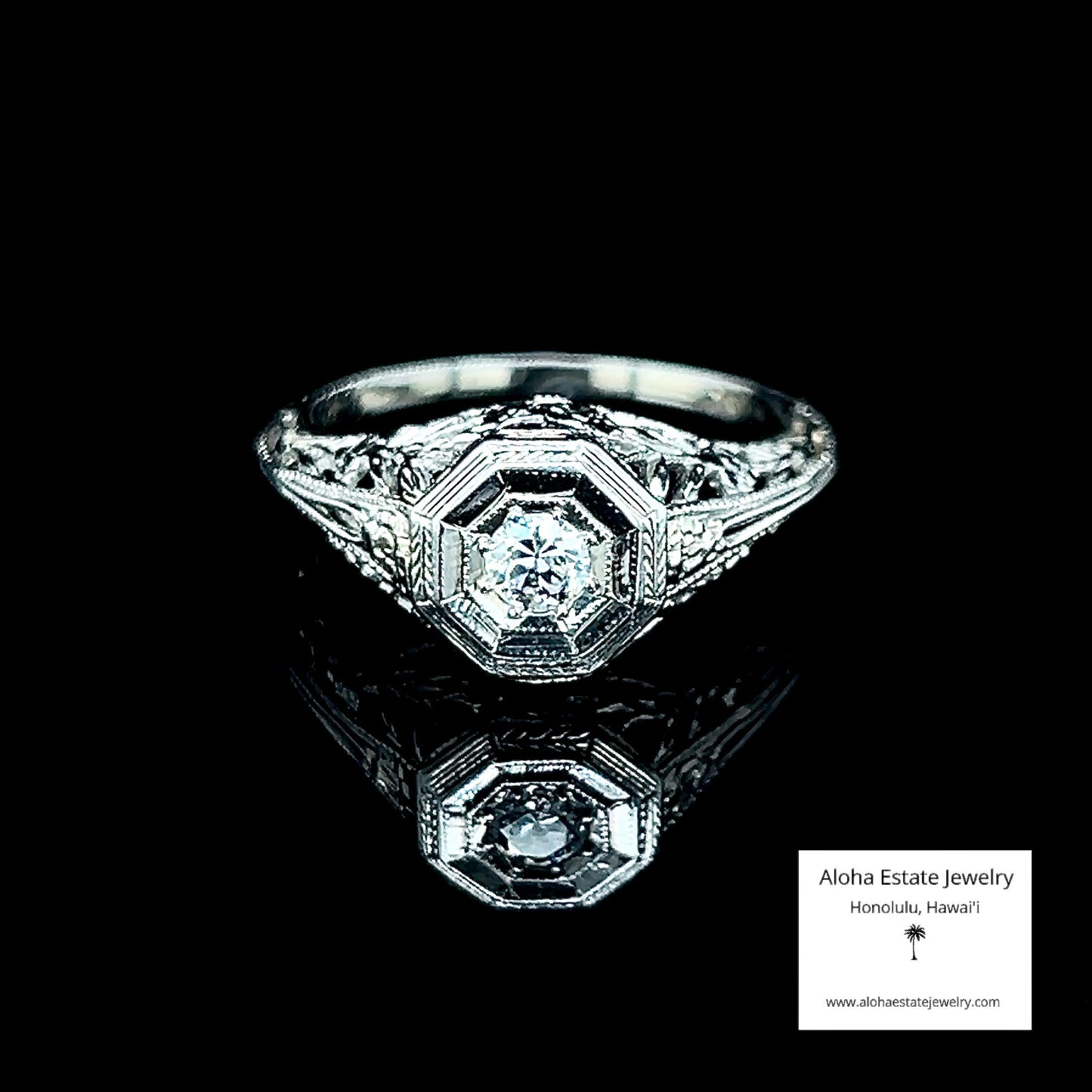 Art Deco 1/4-Carat Diamond  Wedding Ring