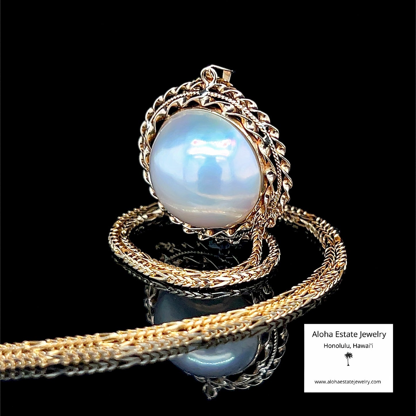 Large Custom Crafted South Sea Mabé Pearl Pendant