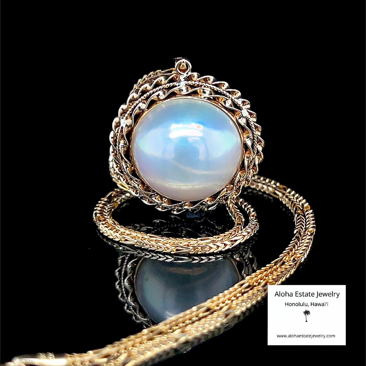 Large Custom Crafted South Sea Mabé Pearl Pendant