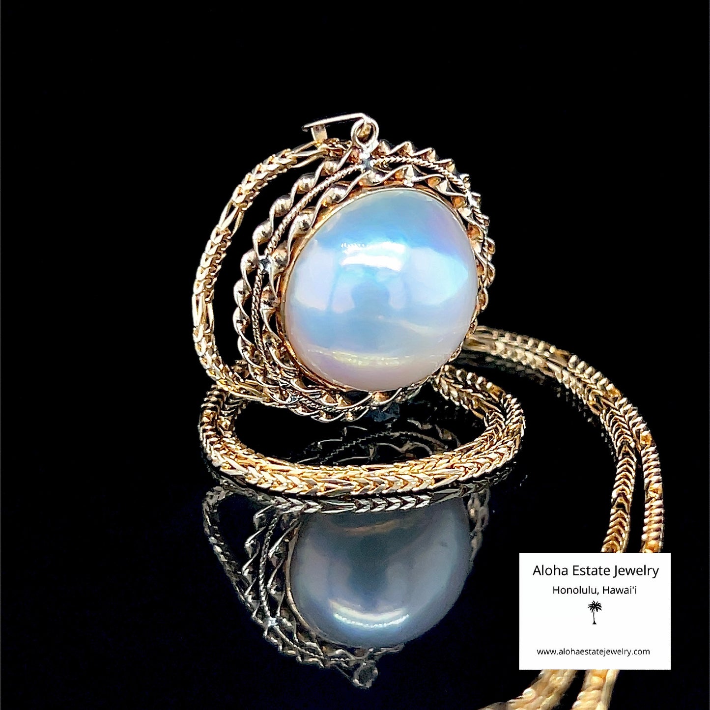 Large Custom Crafted South Sea Mabé Pearl Pendant