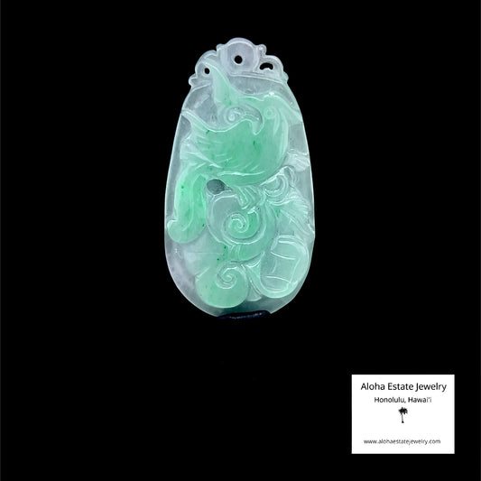 Type-A Jadeite Phoenix Bird Pendant