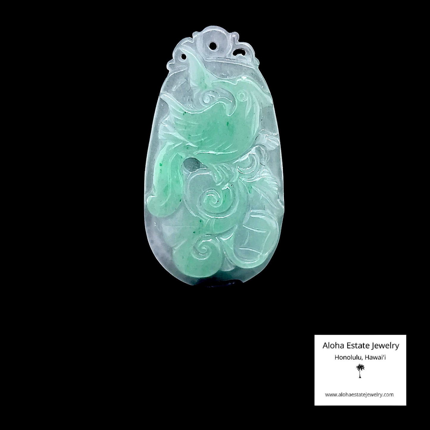 Type-A Jadeite Phoenix Bird Pendant