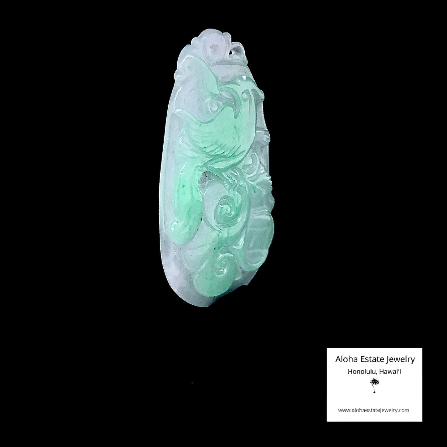 Type-A Jadeite Phoenix Bird Pendant