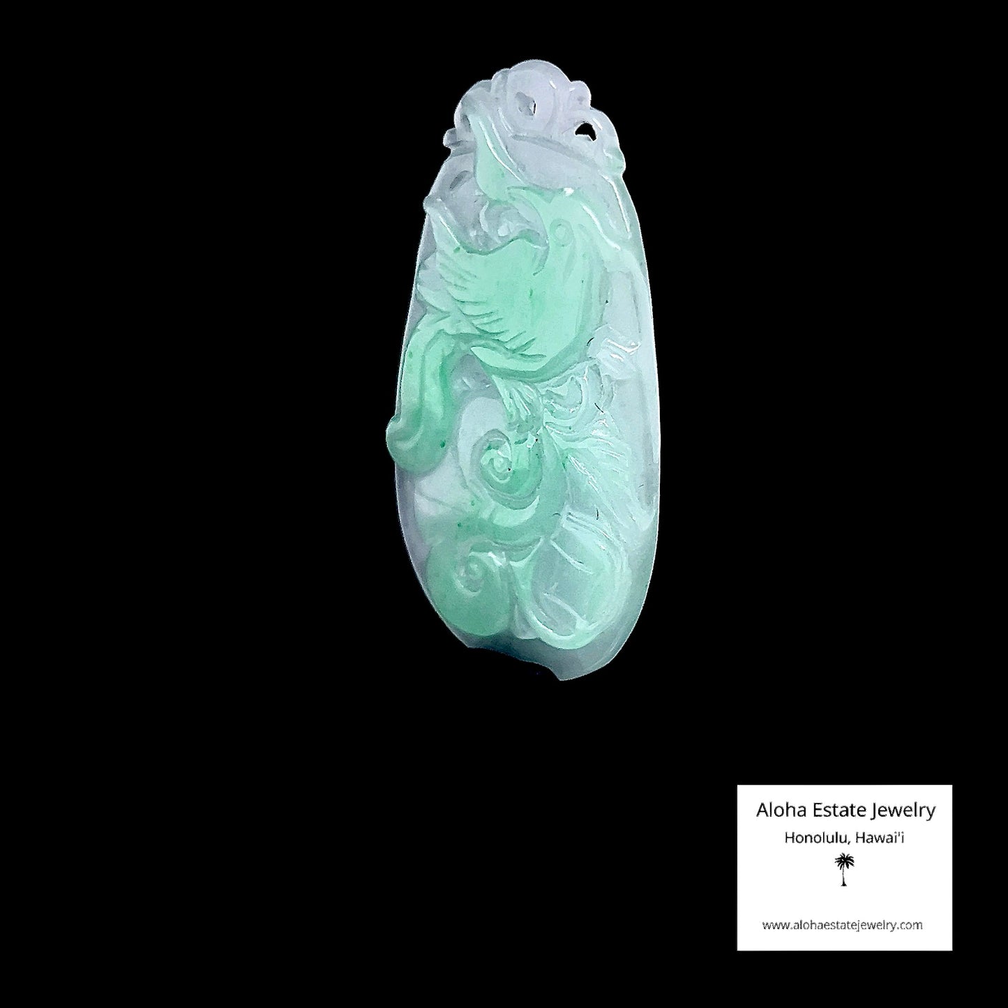 Type-A Jadeite Phoenix Bird Pendant