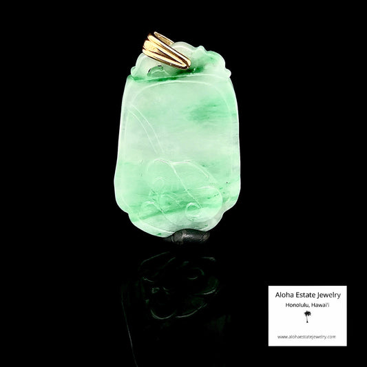 Type-A Jadeite Phoenix & Lotus Pendant