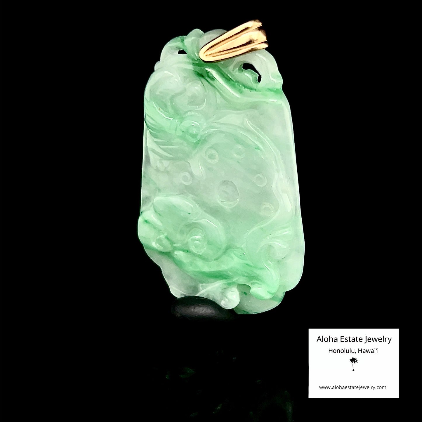 Type-A Jadeite Phoenix & Lotus Pendant