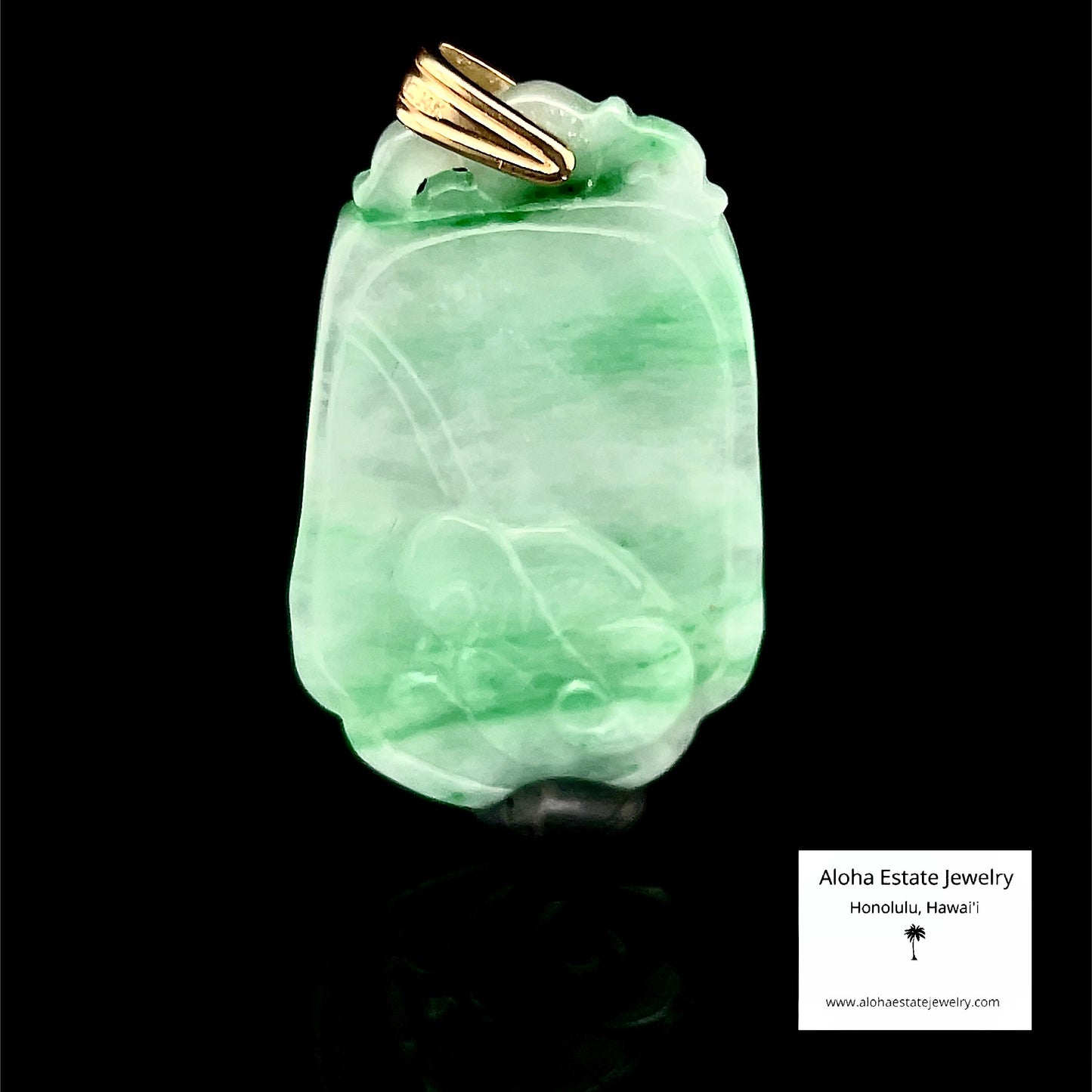 Type-A Jadeite Phoenix & Lotus Pendant