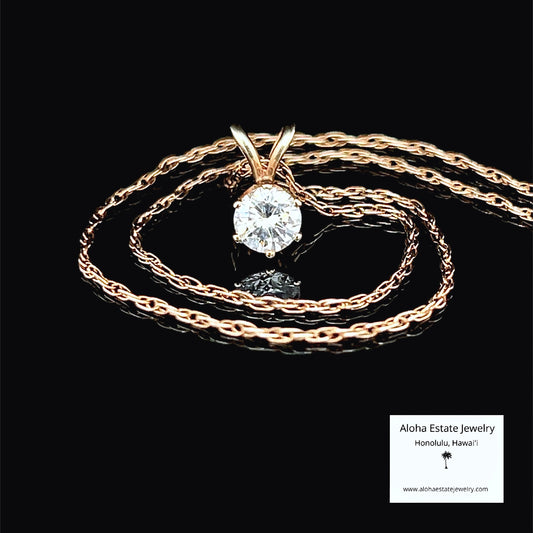 Near 1/3-Carat Diamond Solitaire Pendant in 14k Yellow Gold