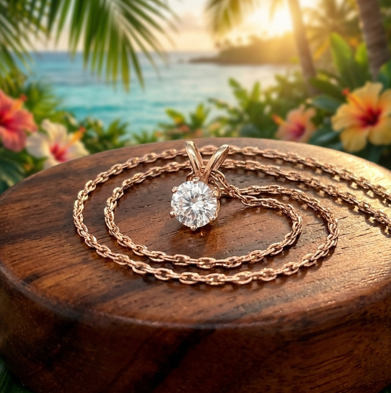 Near 1/3-Carat Diamond Solitaire Pendant in 14k Yellow Gold