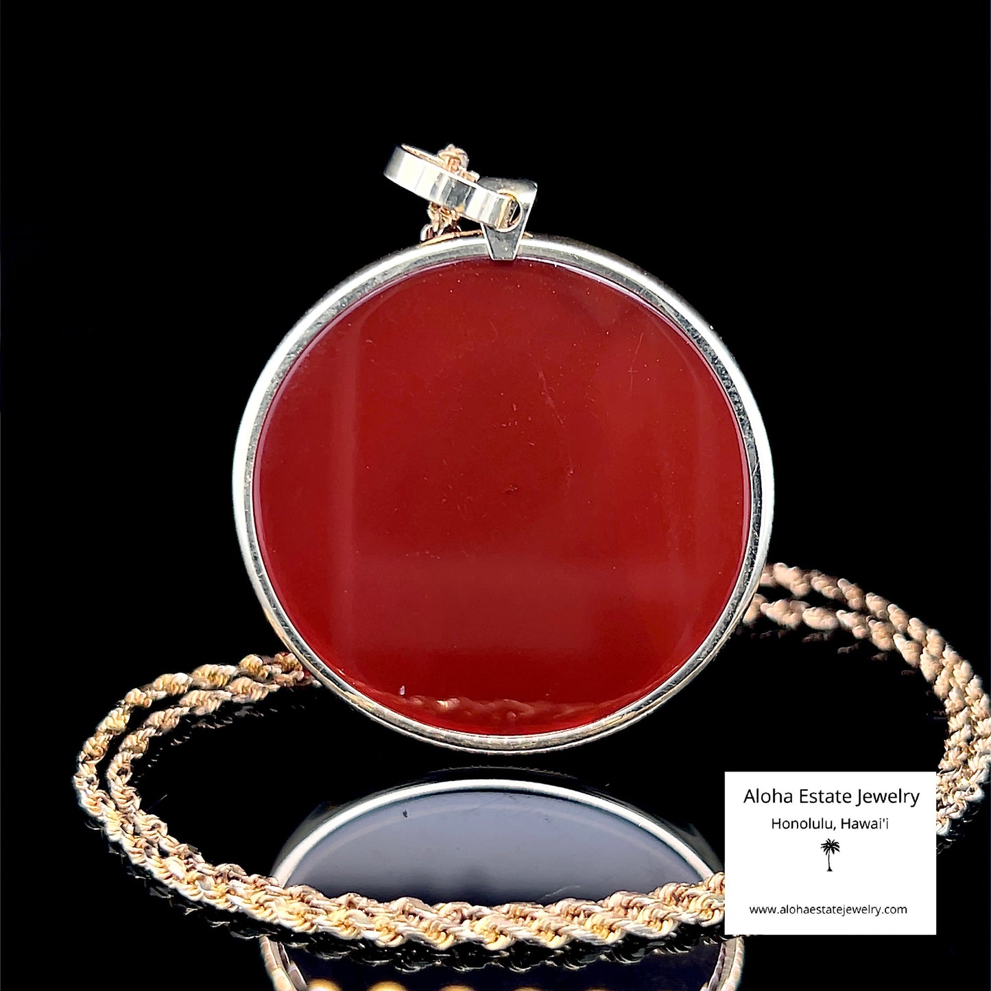 Vintage Large Faceted Italian Carnelian Pendant