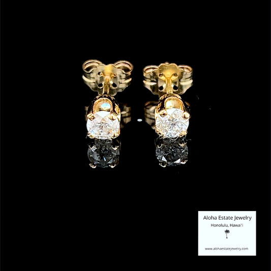 So Lovely Pair 14K Diamond Stud Earrings .40 Carat