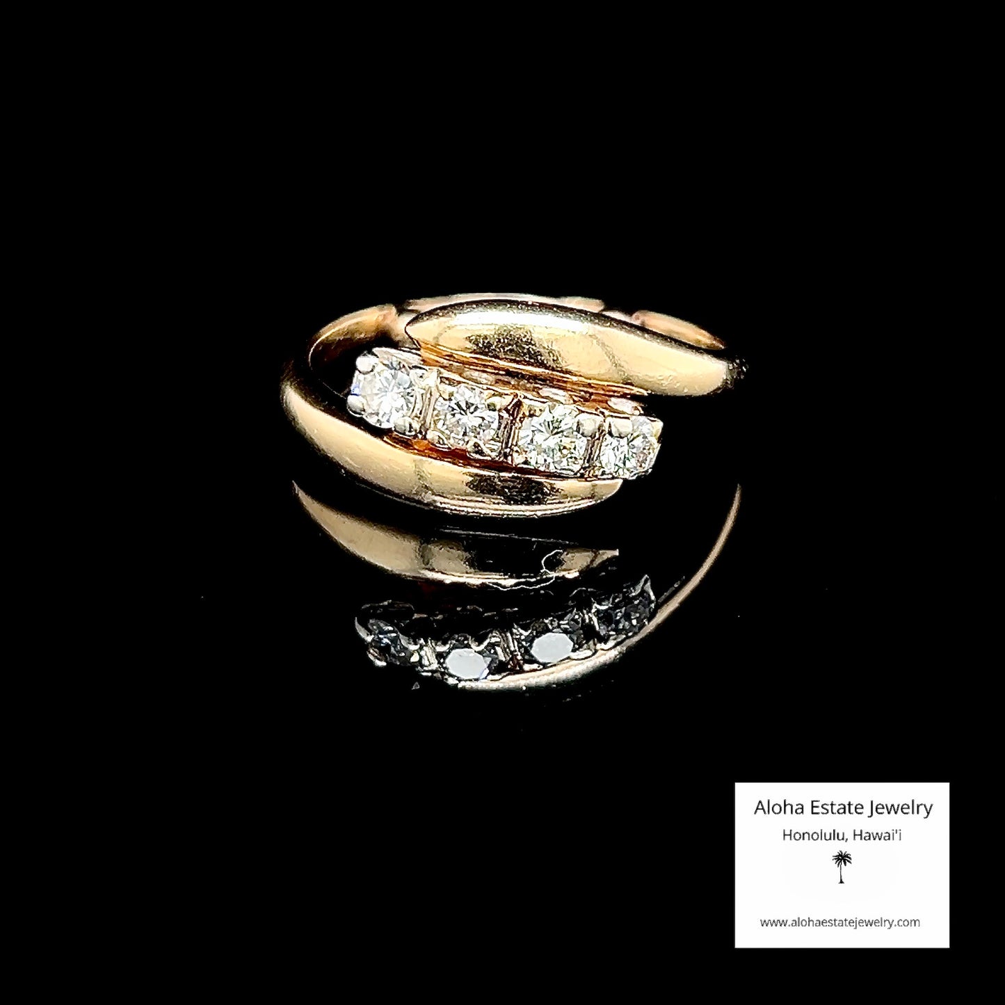 Vintage 14K 1/2-Carat+ Diamond Bypass Ring