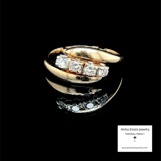 Vintage 14K 1/2-Carat+ Diamond Bypass Ring