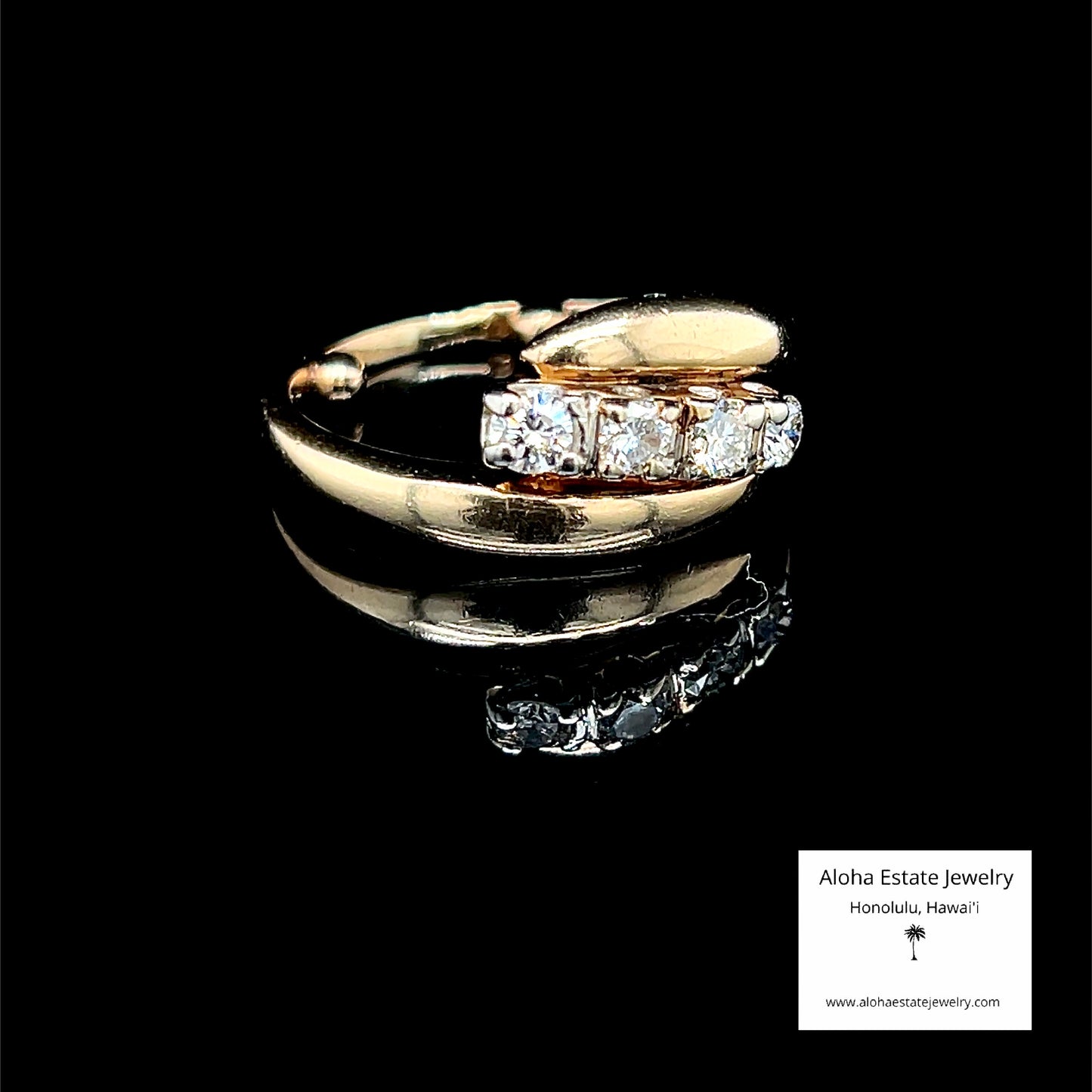 Vintage 14K 1/2-Carat+ Diamond Bypass Ring