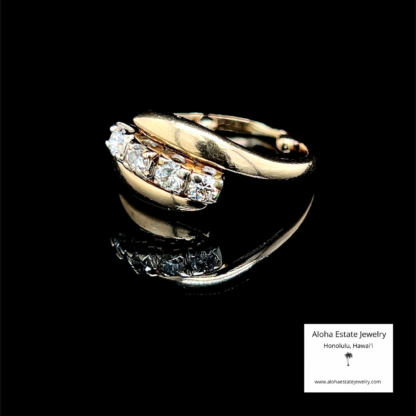 Vintage 14K 1/2-Carat+ Diamond Bypass Ring
