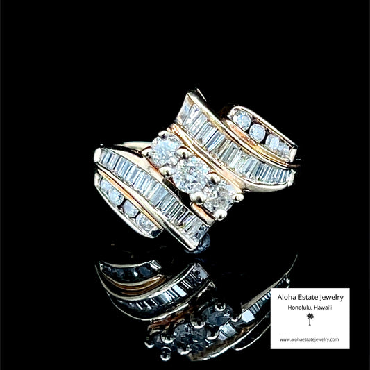 10K 1-Carat+ Vintage Diamond Fashion Ring