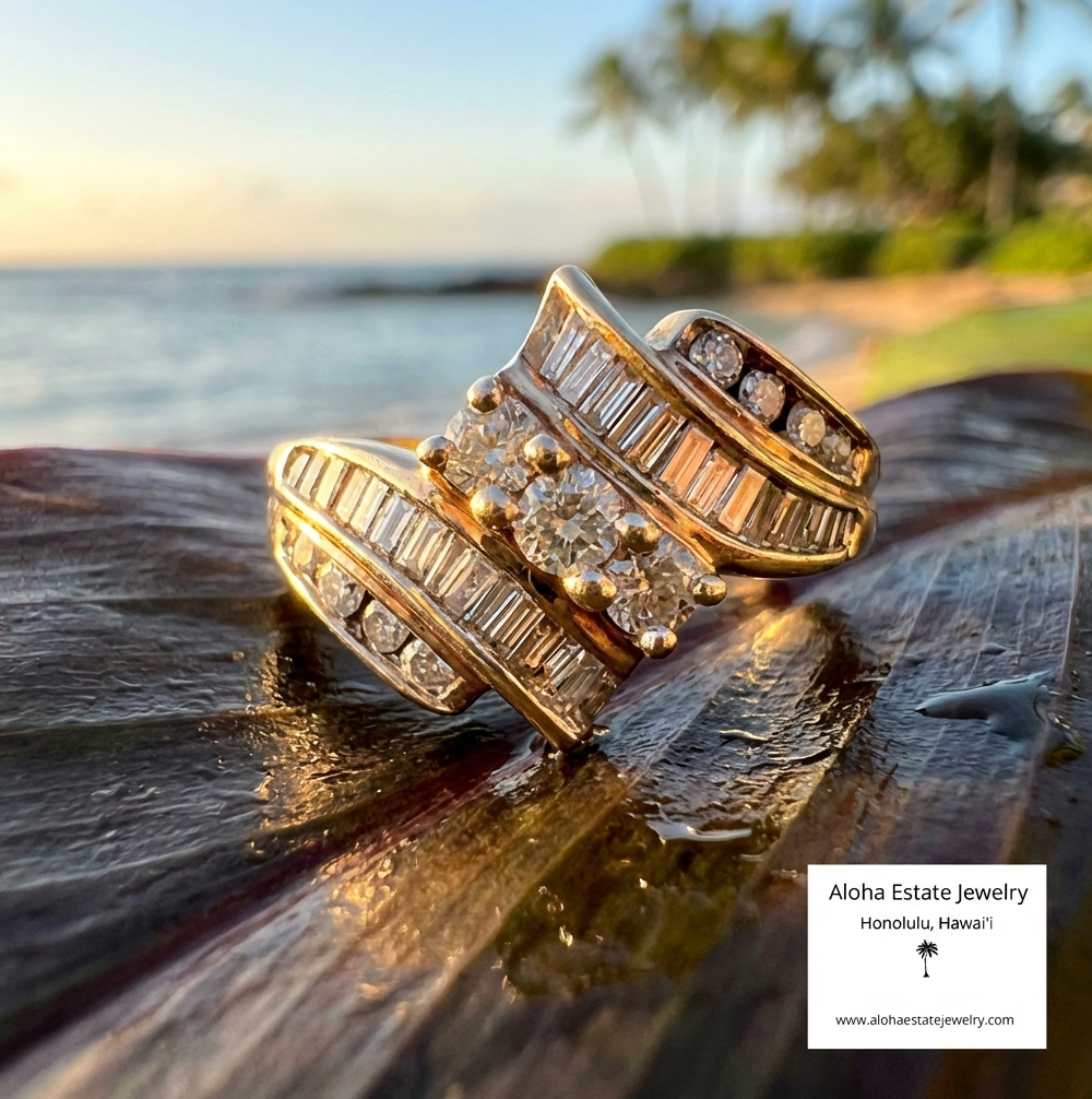 10K 1-Carat+ Vintage Diamond Fashion Ring