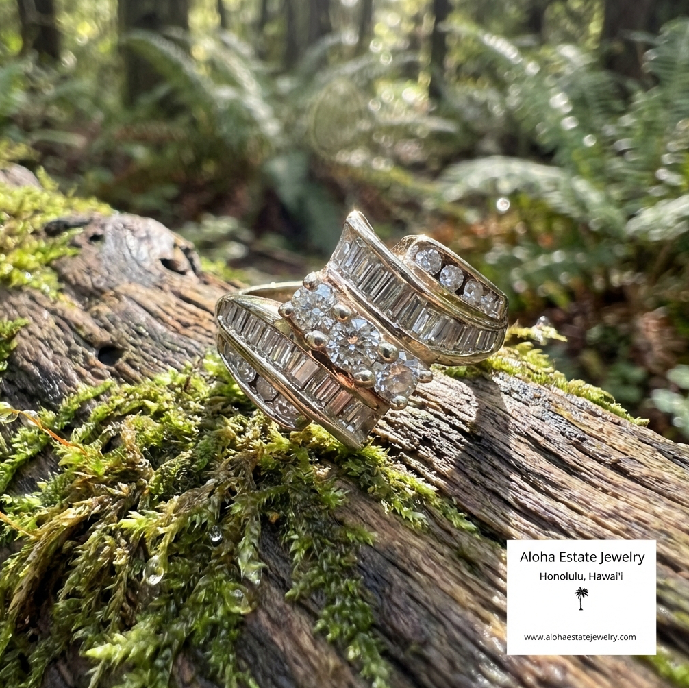 10K 1-Carat+ Vintage Diamond Fashion Ring