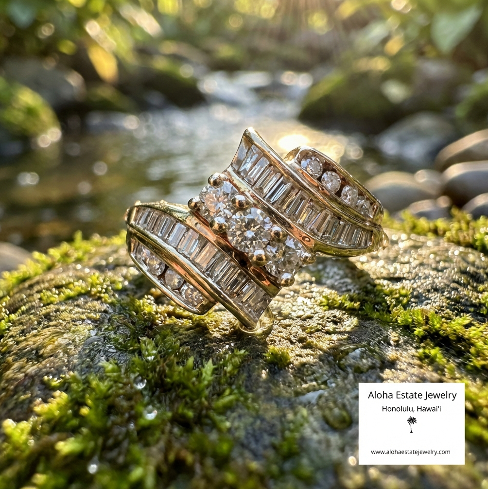 10K 1-Carat+ Vintage Diamond Fashion Ring