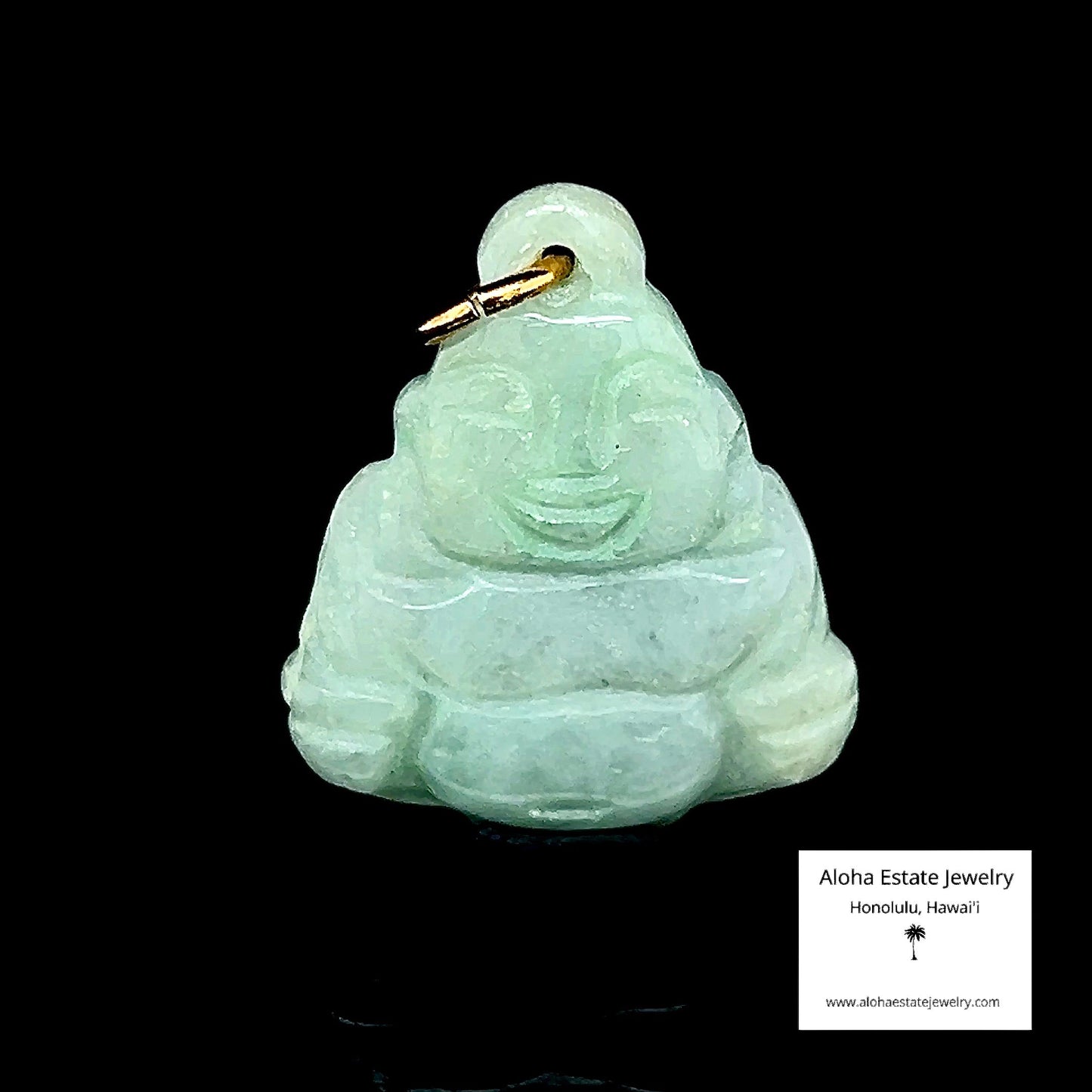 Smaller Jadeite Pendant of Smiling Buddha