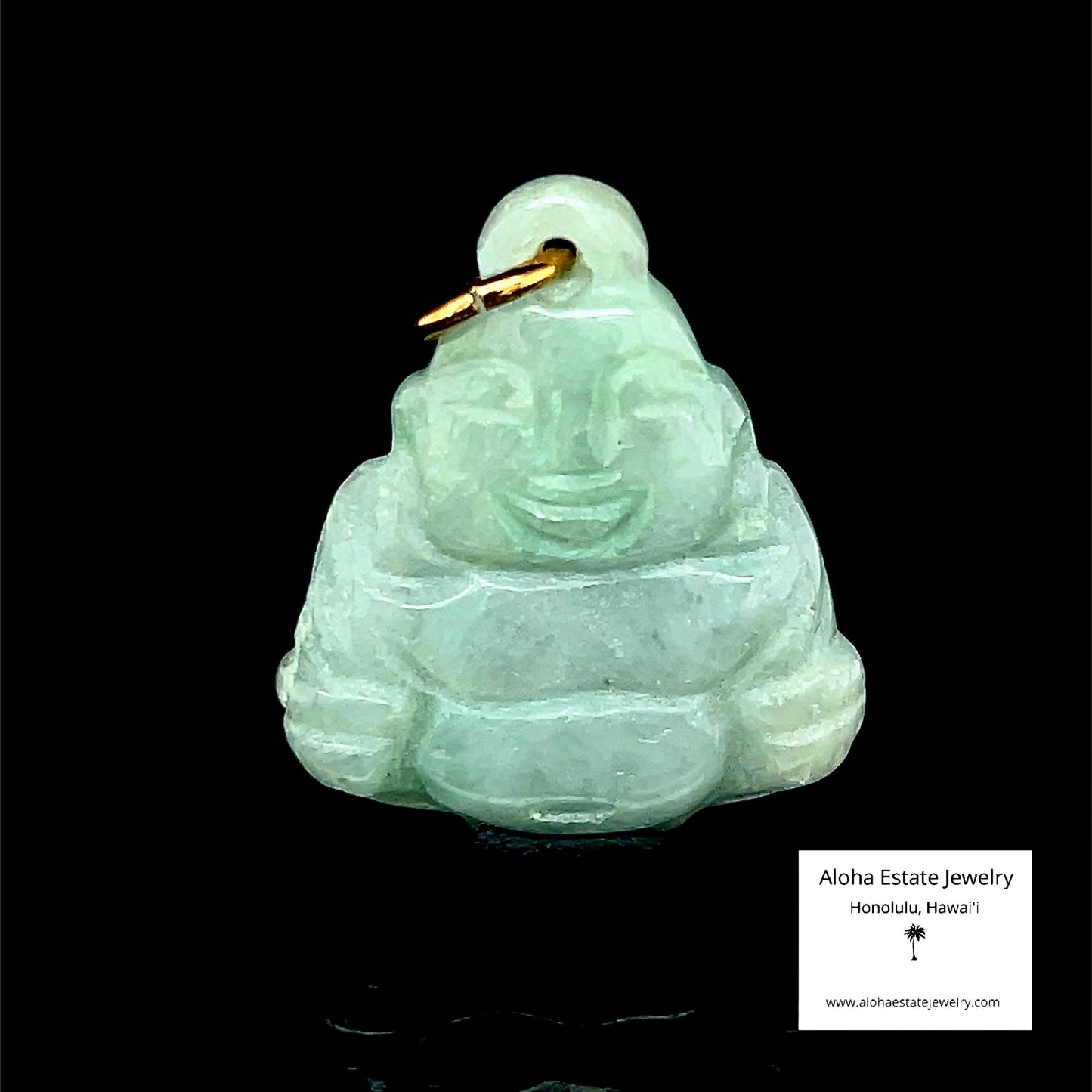 Smaller Jadeite Pendant of Smiling Buddha
