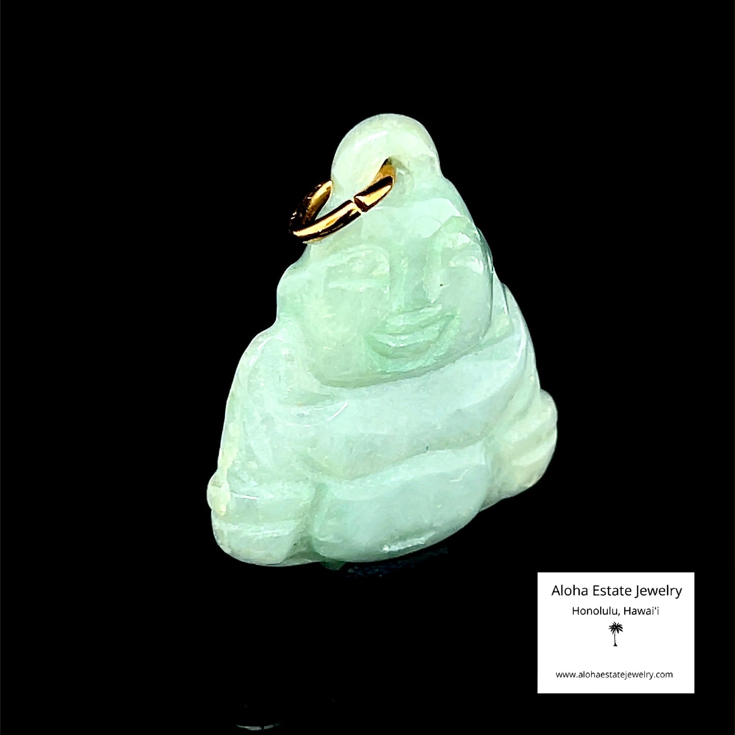 Smaller Jadeite Pendant of Smiling Buddha