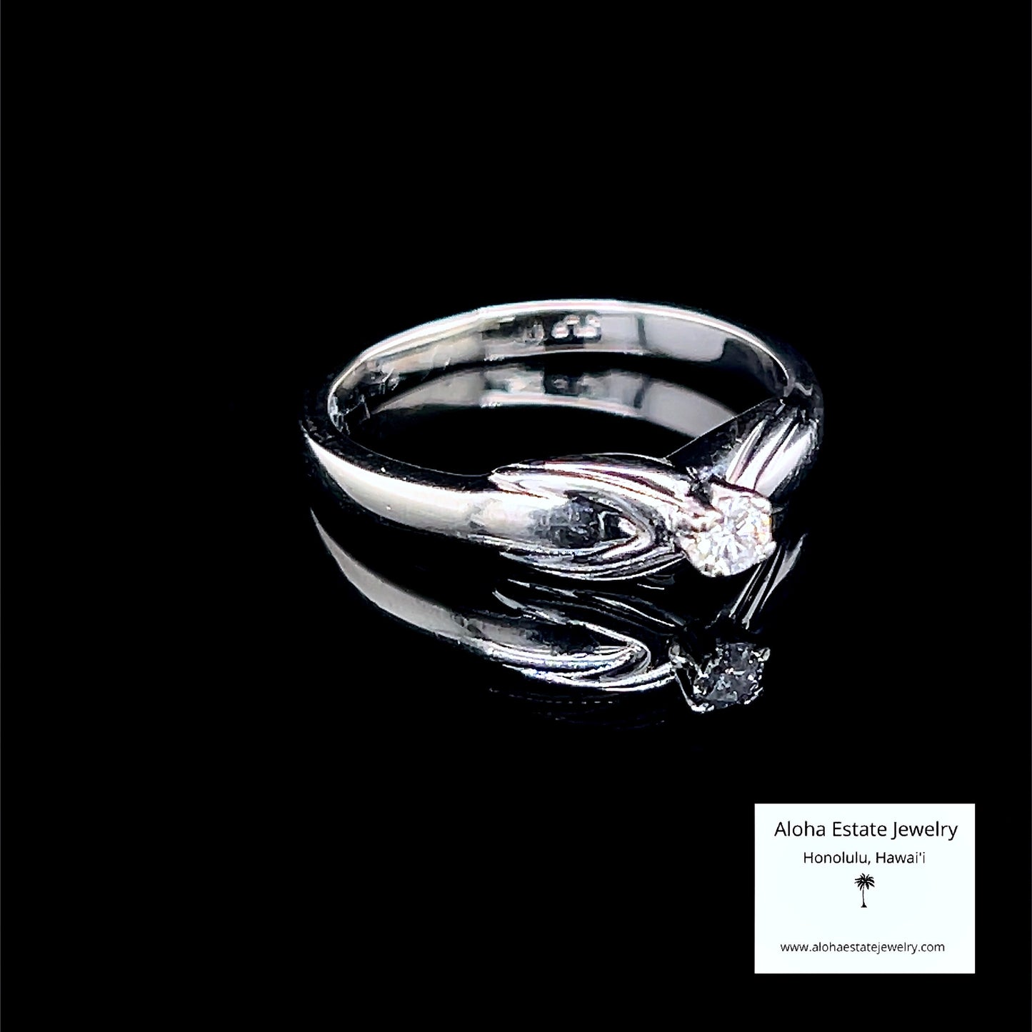 Petite Estate Diamond Ring in 14K White Gold