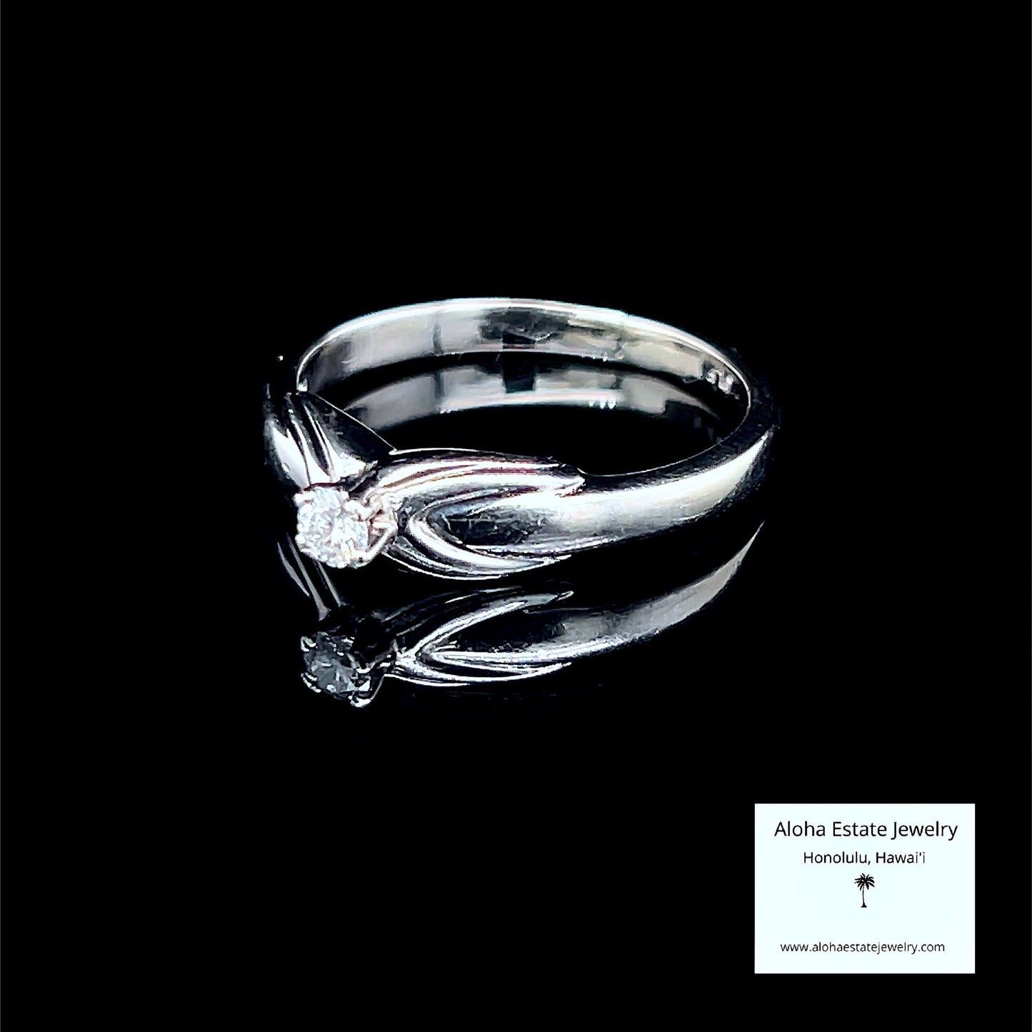 Petite Estate Diamond Ring in 14K White Gold