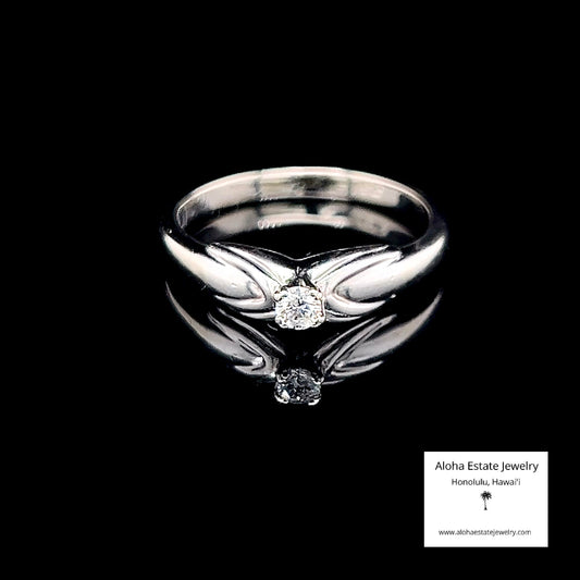 Petite Estate Diamond Ring in 14K White Gold