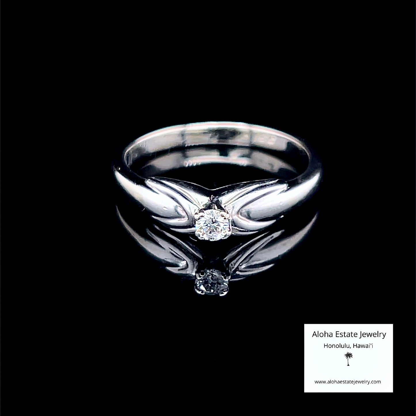 Petite Estate Diamond Ring in 14K White Gold