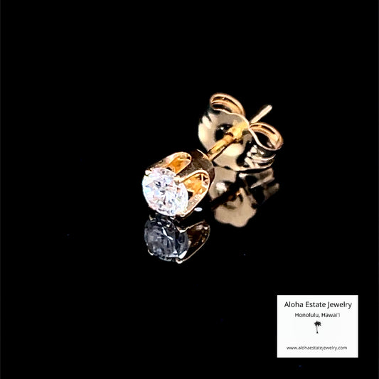 Single Estate One-Quarter Carat Diamond Solitaire Earring