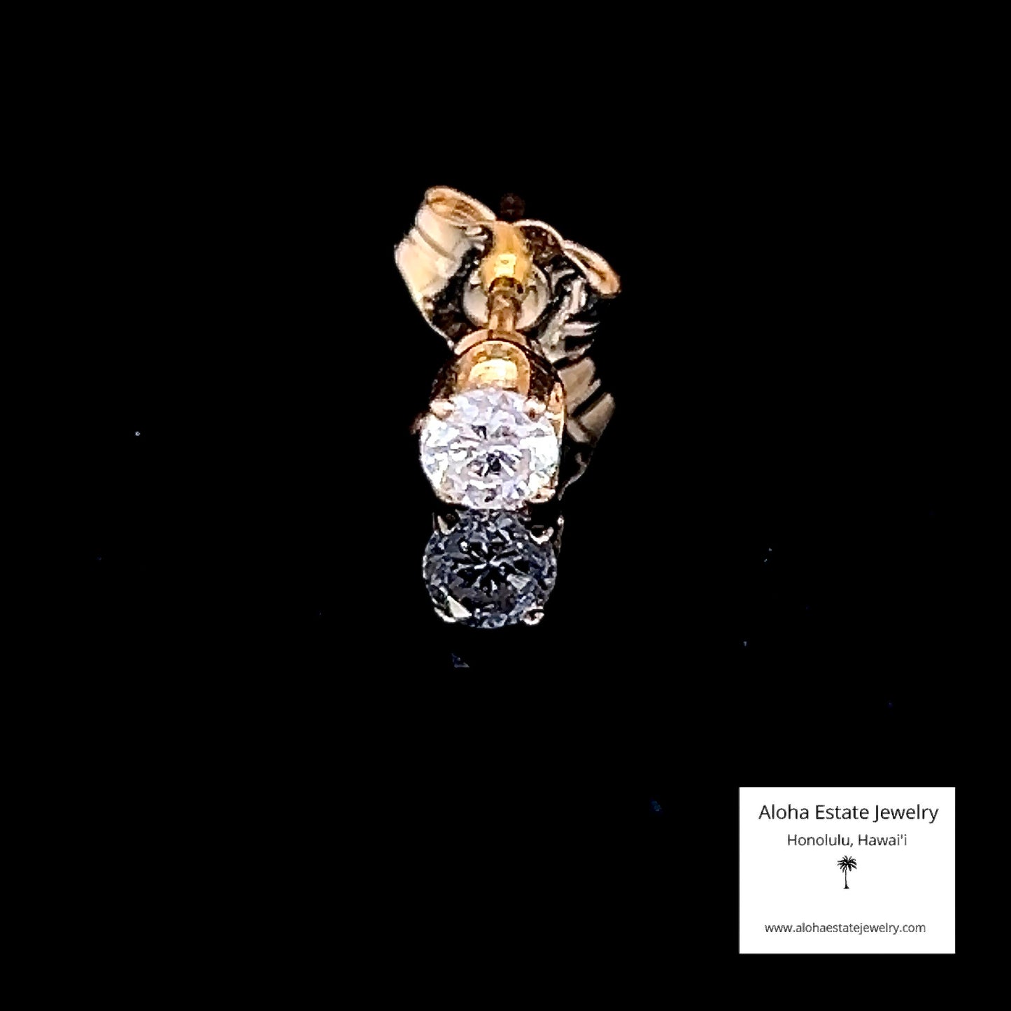 Single Estate One-Quarter Carat Diamond Solitaire Earring