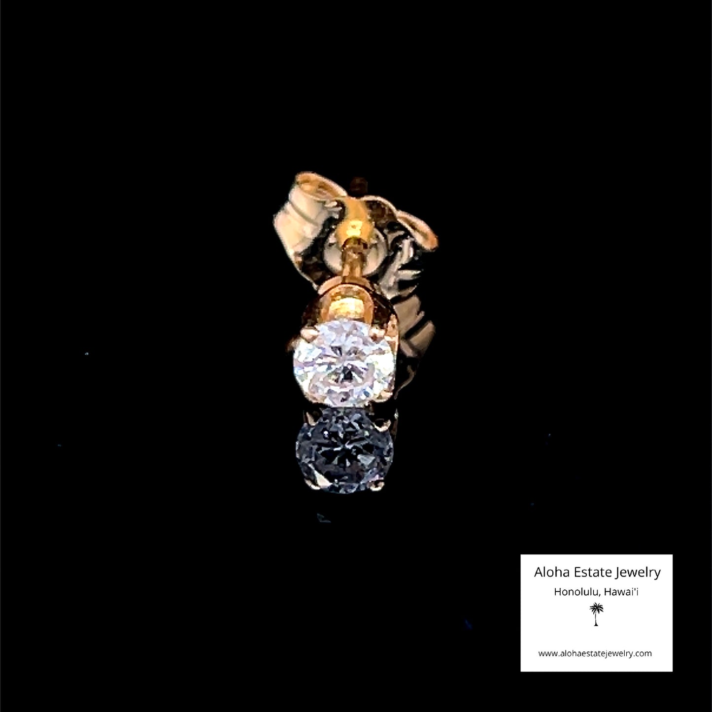 Single Estate One-Quarter Carat Diamond Solitaire Earring