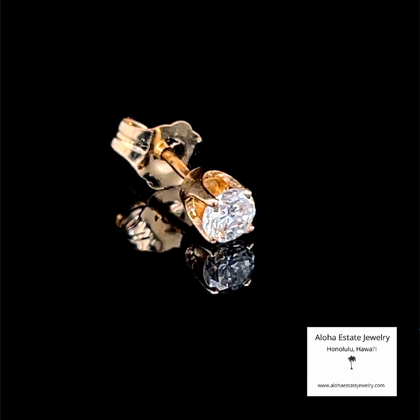 Single Estate One-Quarter Carat Diamond Solitaire Earring