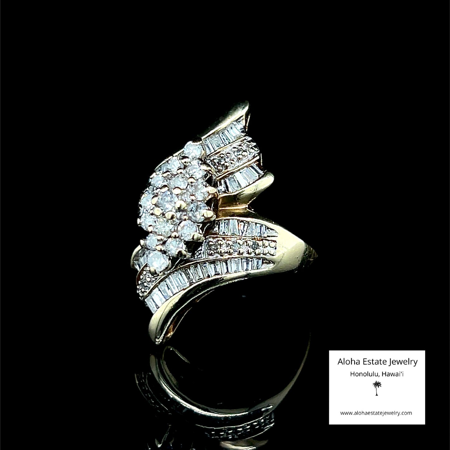 Vintage 1-Carat Diamonds & 10K Bypass Form Fashion Ring