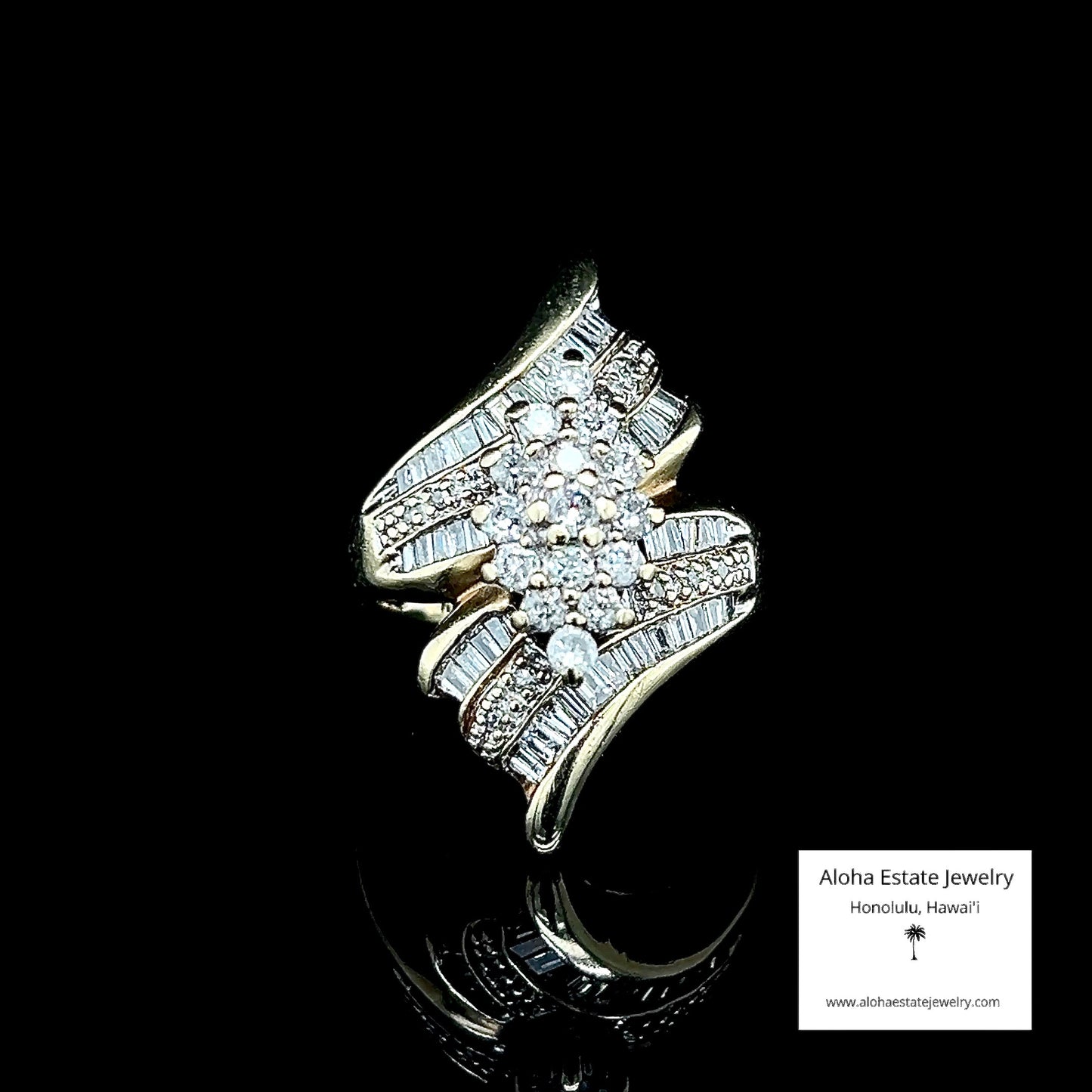 Vintage 1-Carat Diamonds & 10K Bypass Form Fashion Ring