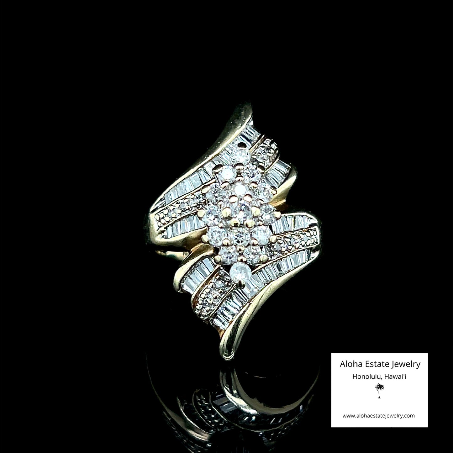 Vintage 1-Carat Diamonds & 10K Bypass Form Fashion Ring