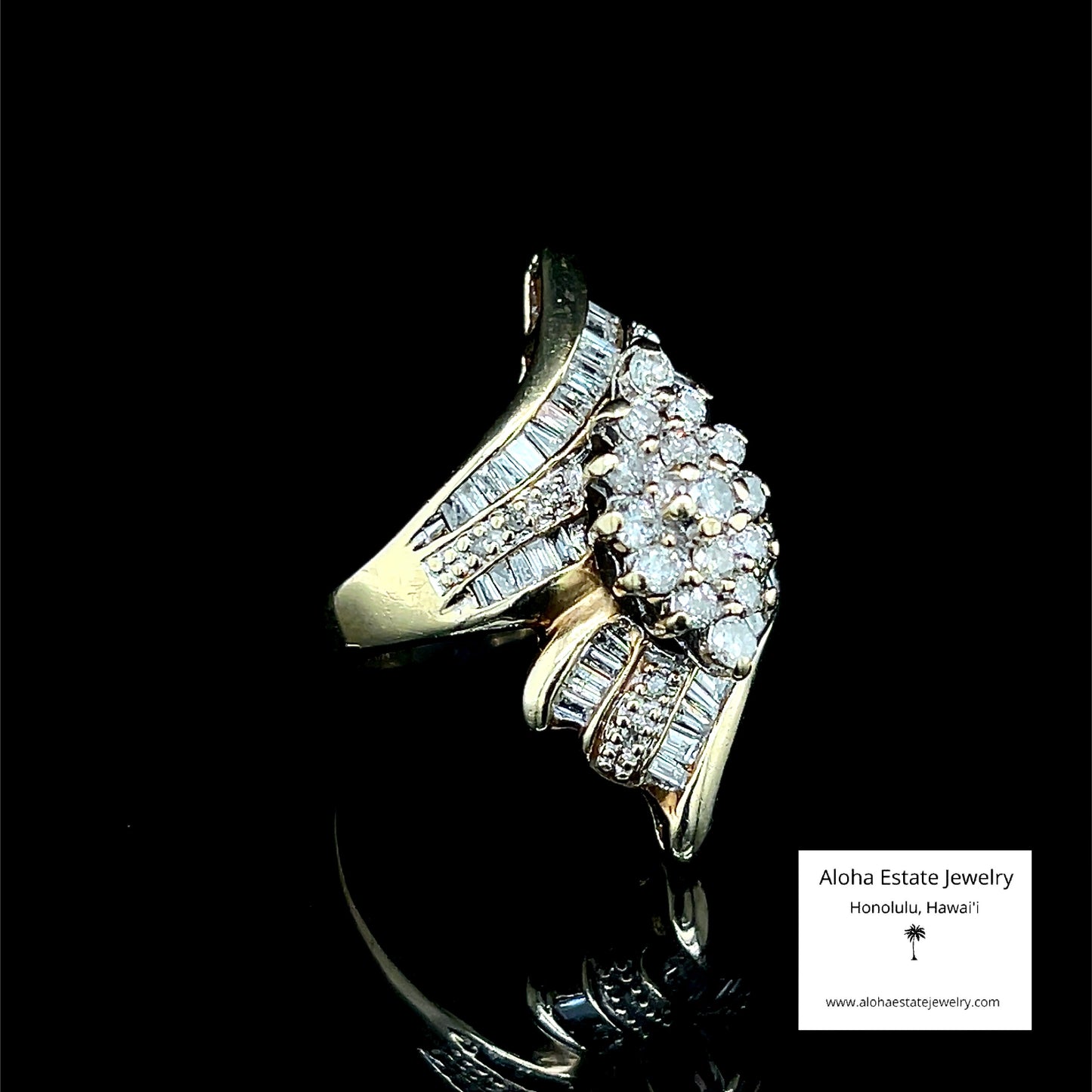 Vintage 1-Carat Diamonds & 10K Bypass Form Fashion Ring