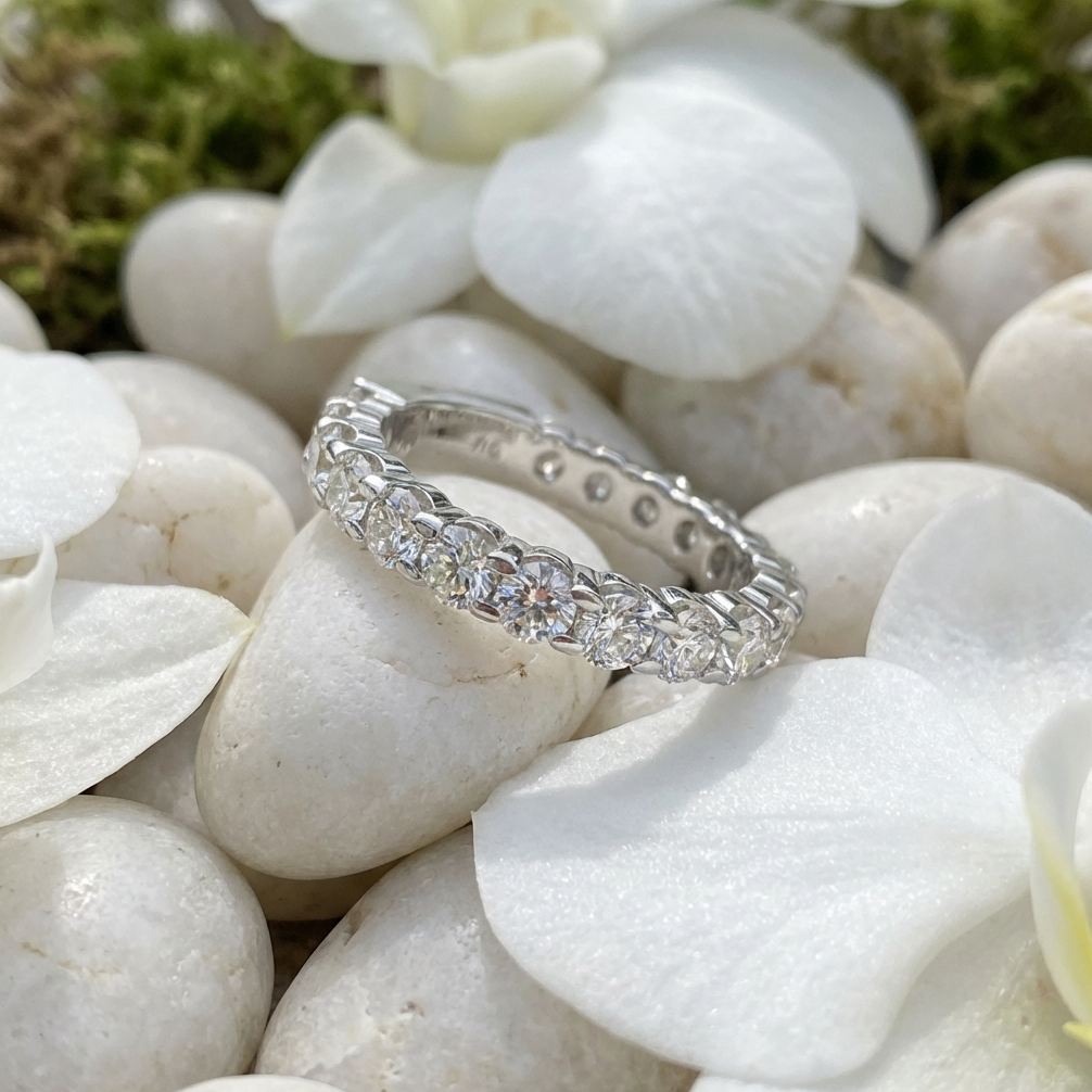 3.25-Carat Diamond Eternity Band of 18K White Gold