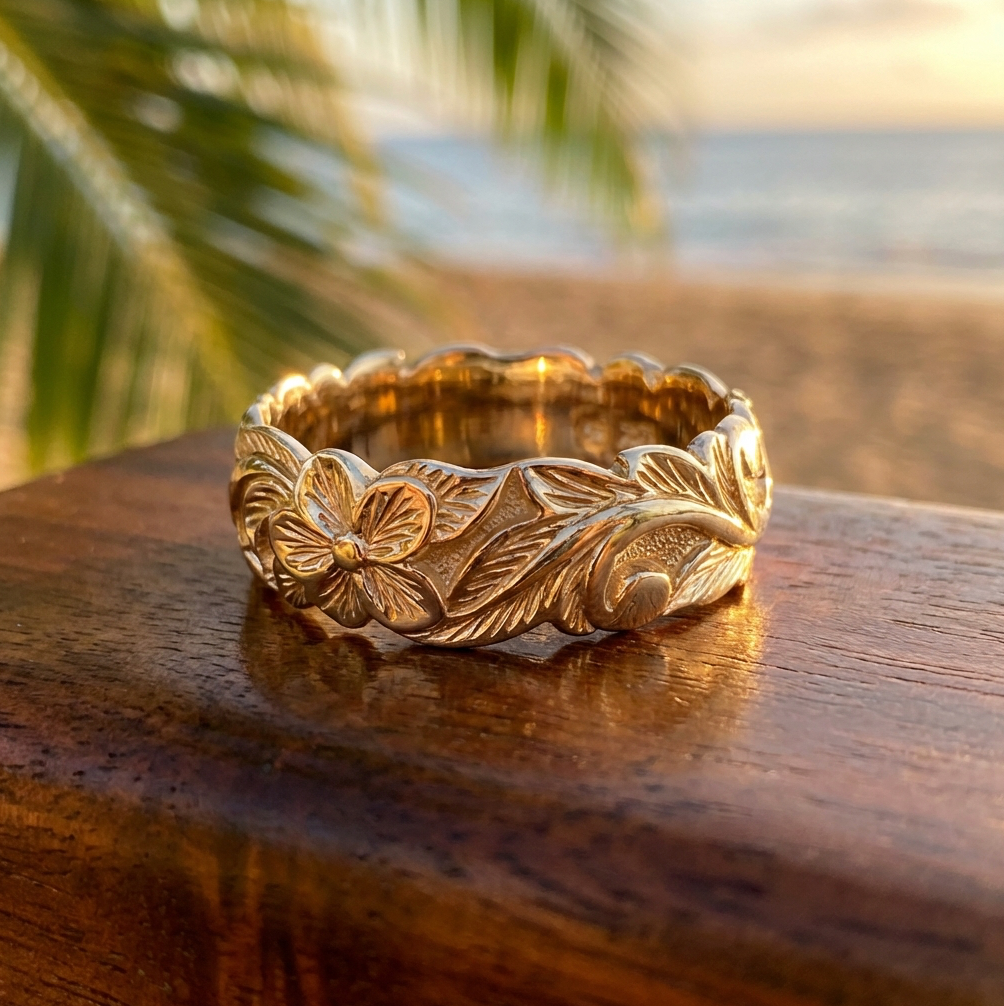 Estate 14K Hawaiian Heirloom Ring