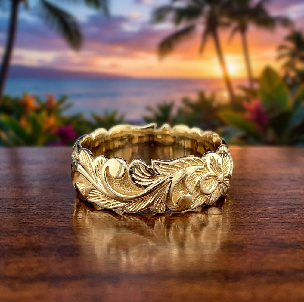 Estate 14K Hawaiian Heirloom Ring