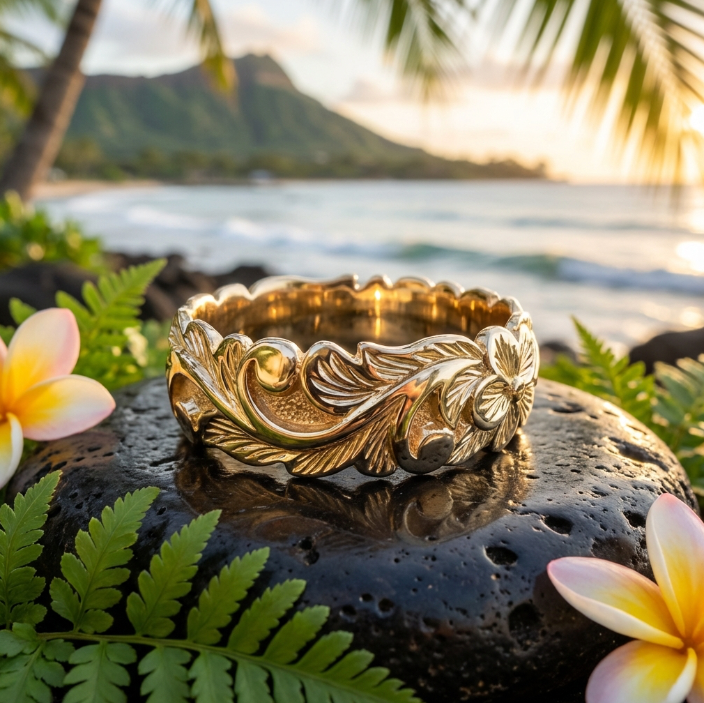Estate 14K Hawaiian Heirloom Ring